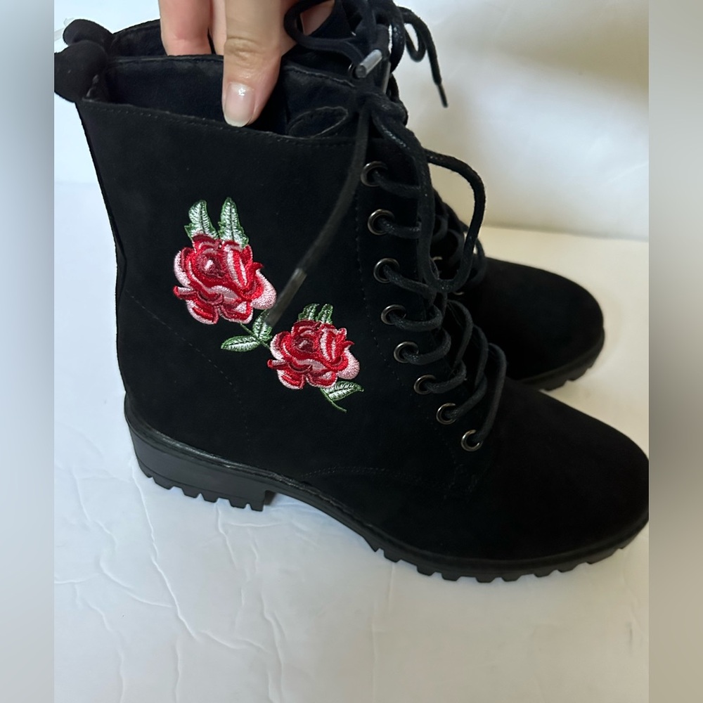 Primark womens floral combat boots